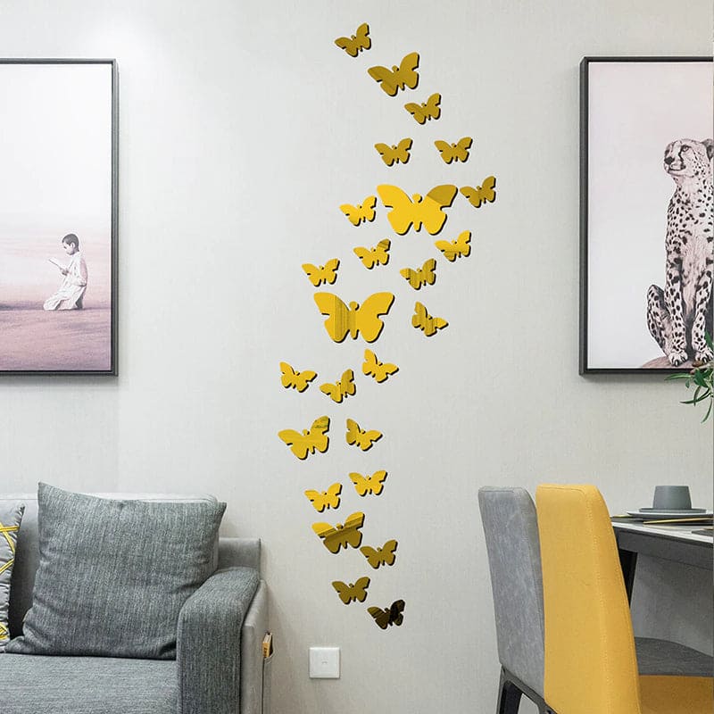 Butterflies Mirror Acrylic Wall Decor