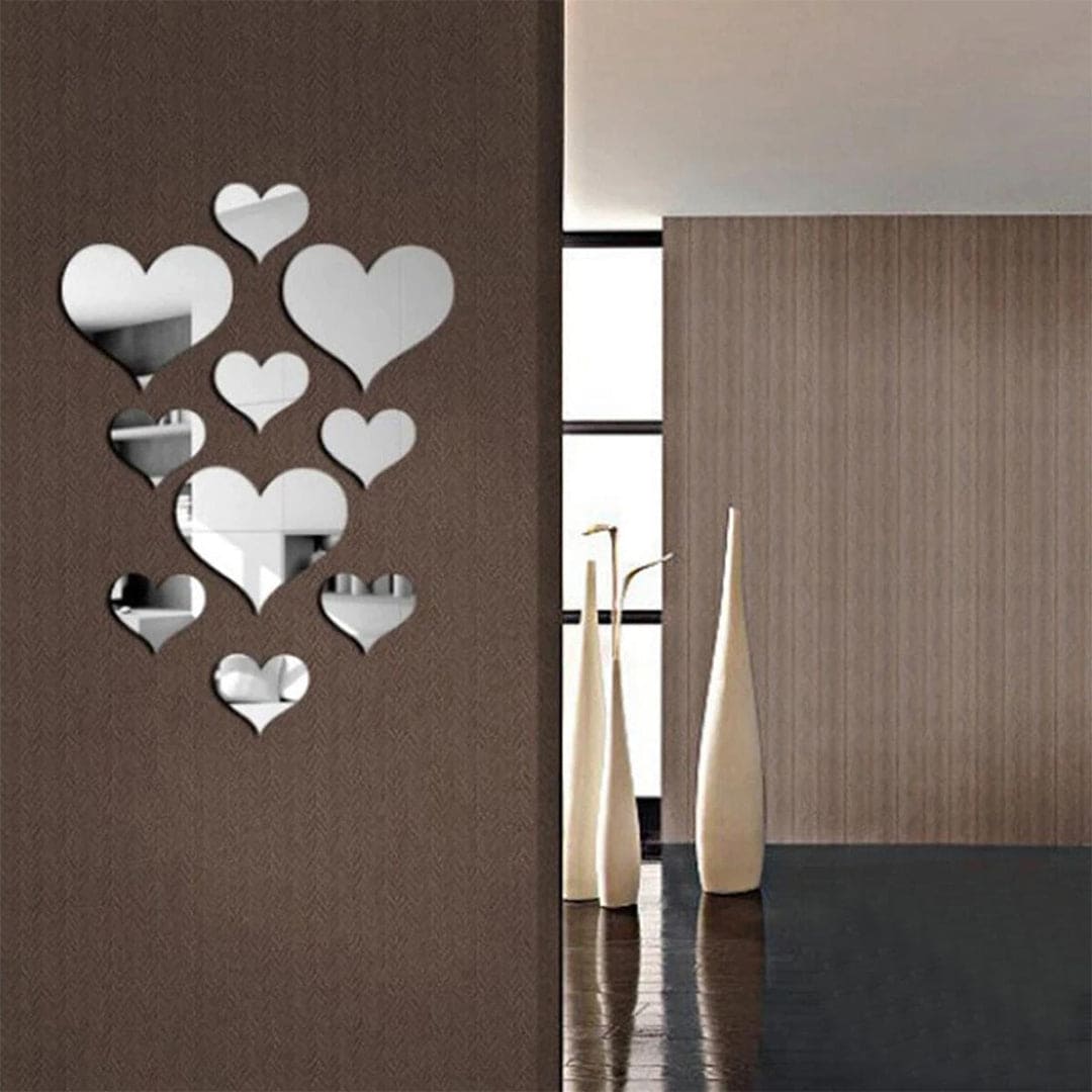 Hearts DIY Mirror Acrylic Wall Decor