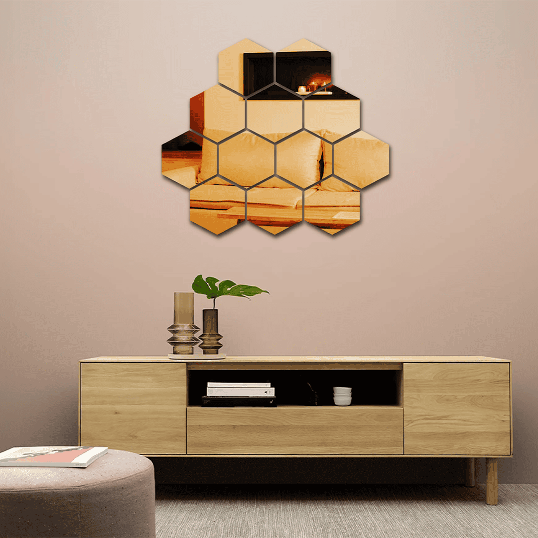 Hexagon Mirror Acrylic Wall Decor