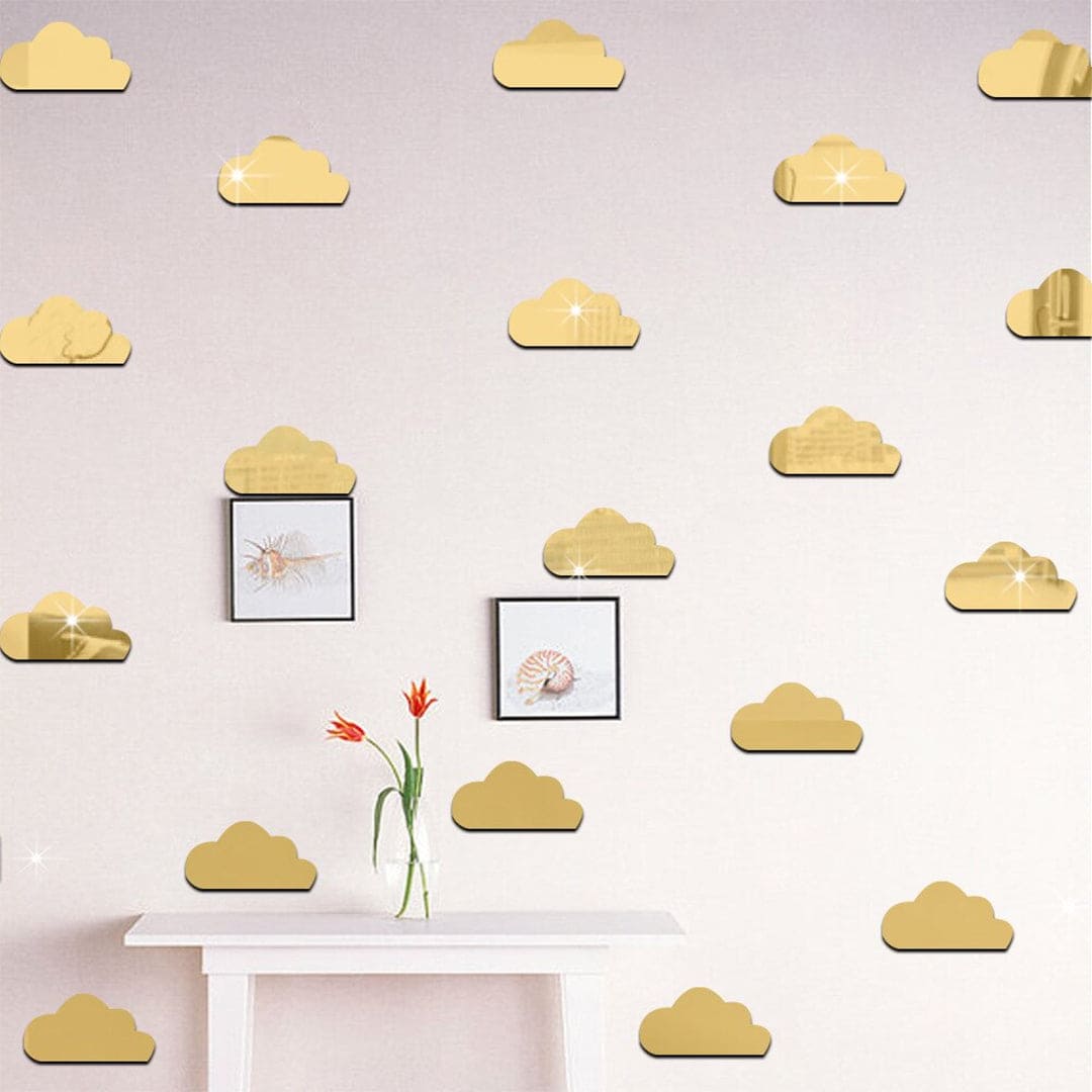 Cartoon Clouds Mirror Acrylic Wall Decor