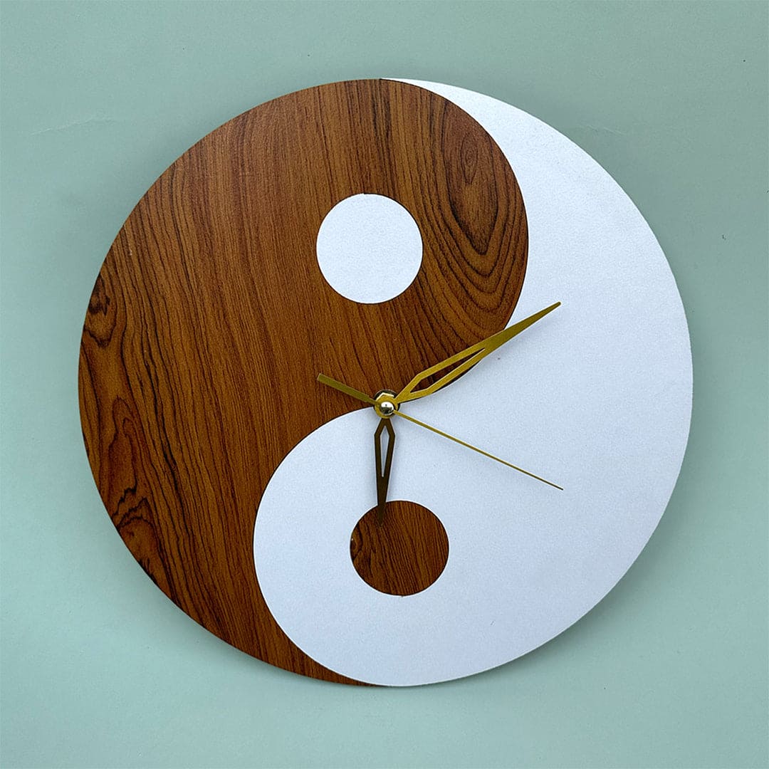 YingYang Premium Wooden Wall Clock Double Layered