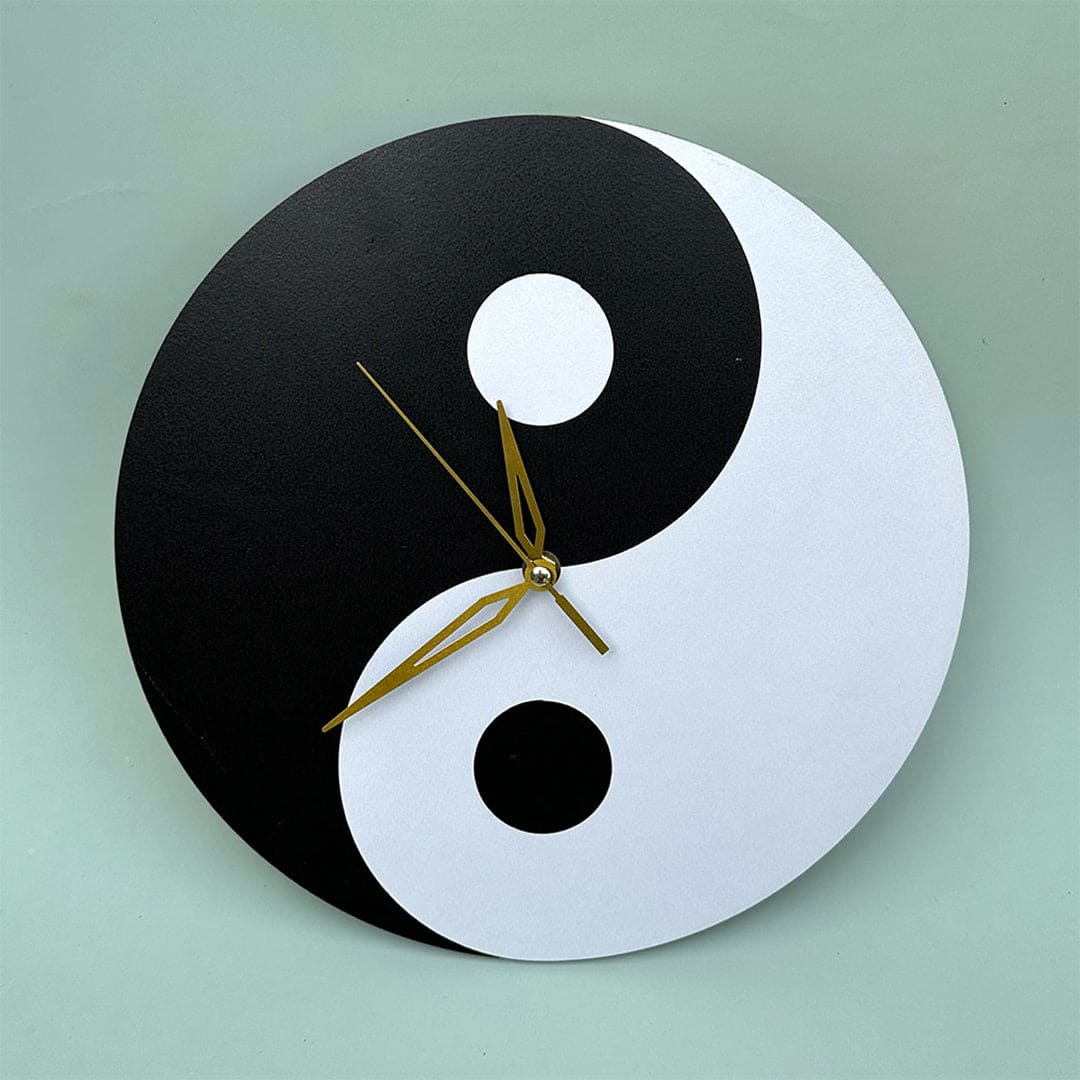 YingYang Premium Wooden Wall Clock Double Layered