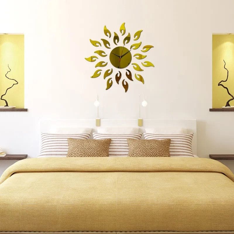 Sun Flower Premium DIY Mirror Acrylic Wall Clock